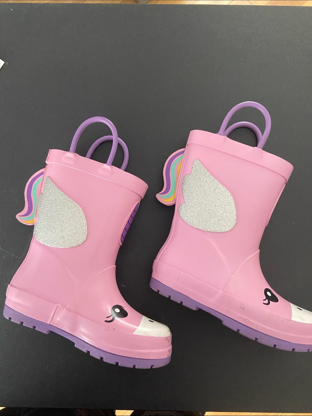 Toddler Girl Pink Purple Unicorn Rain Boots